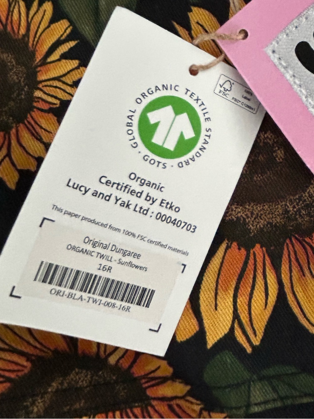 Lucy & Yak Sunflower Original Dungaree Organic Cotton Overalls Dungarees - Picture 9 of 15